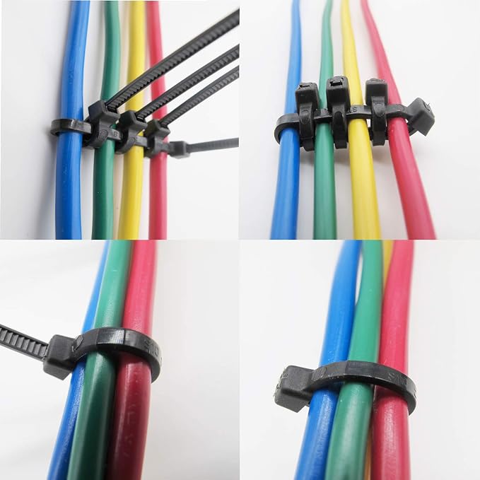 Superun Black Zip Ties 4 Inch 18 Lbs UV resistant Cable Ties 100 Pack | Self-locking,Width 0.1",Max Bundle Diameter 0.86",Industrial Grade,fireproof,Heavy duty,For indoor and outdoor
