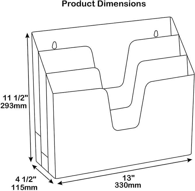 Acrimet Horizontal Triple File Folder Holder Organizer, Open Top Desktop Document Sorter for Letter Size Papers & Folders, Plastic (Solid Purple) | 3 compartments to separate and organize documents, folders and papers