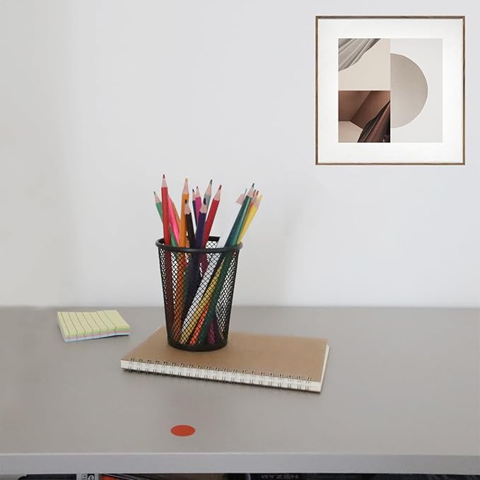 HSYMQ Desk Pencil Pen Holder, Wire Mesh Pen Cup Holder for Desk Organizer and Office Desk Accessories (3 Pack)
