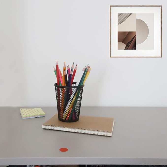 HSYMQ Desk Pencil Pen Holder, Wire Mesh Pen Cup Holder for Desk Organizer and Office Desk Accessories (6 Pack)