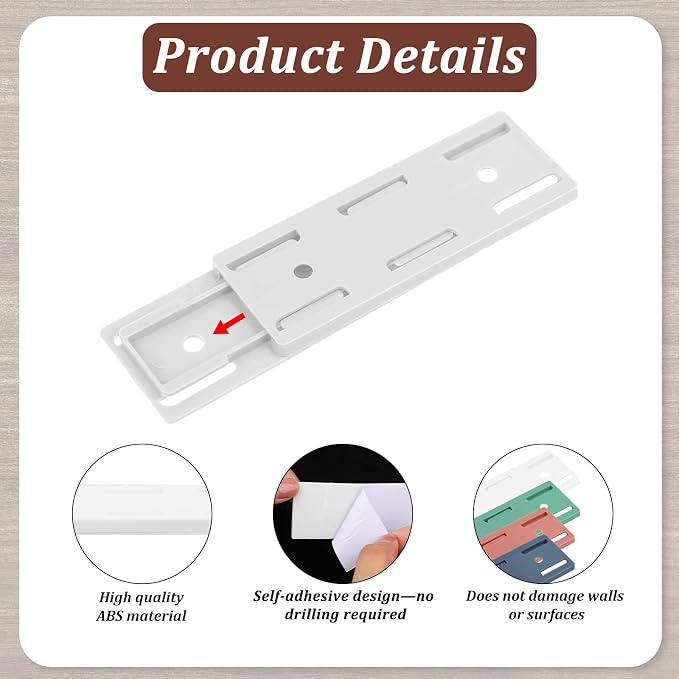 6 PCS Power Strip Holder Wall Mount, Punch Free Socket Holder Self Adhesive, No Drilling Sockets Power Holders with Sticky for Desktop Wall Fixing