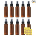 LISAPACK 2oz Small Spray Bottle (10 Pack) Plastic Mini Fine Mist Atomizer, Tiny Sprayer for Travel Perfume, Cologne, Alcohol (Brown, 60ml)