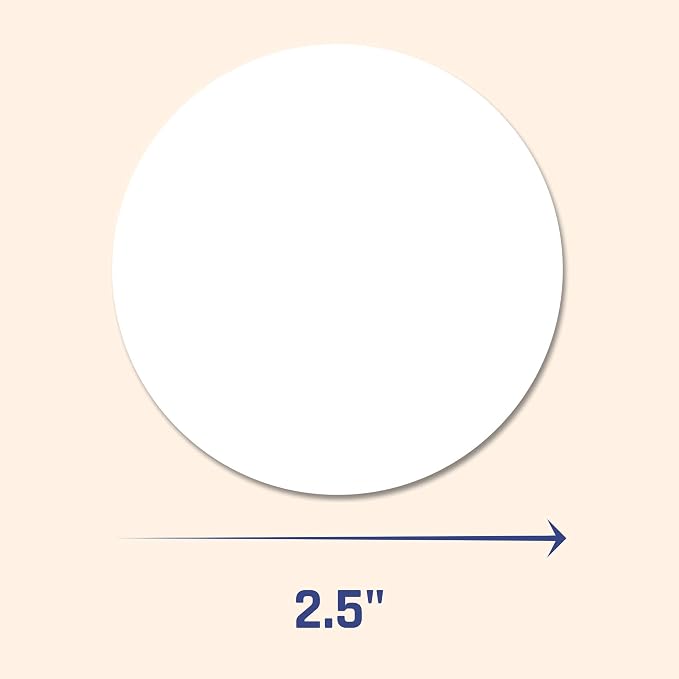 2.5 inch Round Labels Printable Circle Stickers - 8.5" x 11", 200 Sheets | Laser/Inkjet Printing, comes with Print Templates