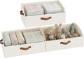 StorageWorks Closet Organizers and Storage, Trapezoid Storage Bins, Fabric Clothes Closet Bins, Storage Baskets for Shelves, Toys, Towels, Large, Ivory White, 3-Pack