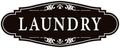 Laundry Room Door Sign for Business and Home，Self-adhesive Waterproof Cute Laundry Room Door Sticker Decals for House, Apartment, Hotel Laundromat Decor（Black）