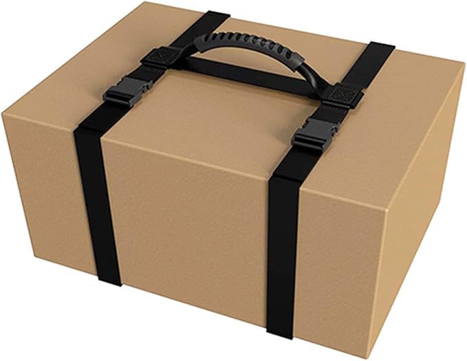 Box Carrying Strap with Handle - SnowGesh Portable Handle Securing Straps for Heavy Boxes, Moving Straps Adjustable H-Style Lifting Belt, Ideal for Moving, Luggage, Groceries