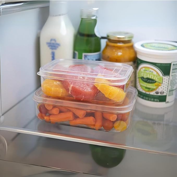 Lustroware Micro Clear Food Storage Container Set of 3 with Lid, BPA Free Shatterproof Canister, Dishwasher Microwave Safe, Fridge Pantry Refrigerator Organizer, Made in Japan (13 oz)