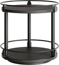 YATINEY Lazy Susan Organizer, Rotating Spice Rack, 2 Tier Spice Turntable Organizer, Industrial Turntable Spice Holder, for Kitchen Countertop and Cabinet, Compact and Versatile, Black SR22BK