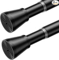 2Pack Tension Curtain Rod for Window 30 to 64 Inch 7/8" Diameter Adjustable Spring Loaded Curtain Rods No Drilling Black Tension Rods for Doorway Closet Door Kitchen Bathroom