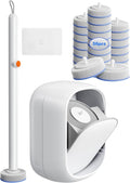 Disposable Toilet Cleaning System - Toilet Brush Kit with 36 High-Performance Refills, Wall Mounted Toilet Brush and Holder for Deep Cleaning Bathroom (Toilet Brush+36 Refills)