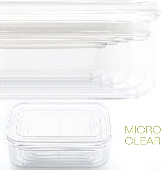 Lustroware Micro Clear Food Storage Container Set of 3 with Lid, BPA Free Shatterproof Canister, Dishwasher Microwave Safe, Fridge Pantry Refrigerator Organizer, Made in Japan (13 oz)