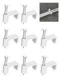 Jadaol Cable Clips 200Pcs 8mm Nail in Clips for Flat Ethernet Cables Wall Clips Cable Tacks Electrical Wire TV Cable Speaker Wire Coax Clips Cable Nails for Cords Cat5/Cat5e/Cat6/Cat7 RJ45 Cord Clips