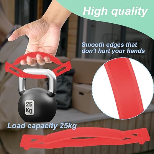 Plastic Cardboard Box Handles Box Handles Lifting Moving Straps for Small Box Carton 100 Sets,Red
