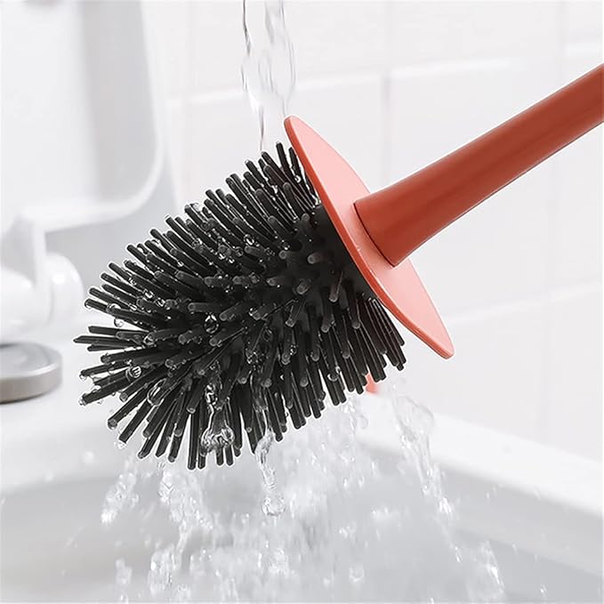 Toilet Brush 2 Pc Toilet Brush Long Handle Soft Rubber Toilet Cleaning Brush with Base Bathroom Cleaning Tool Home Bathtub Accessories Sets Bathroom Toilet Brush Holder (White) (White)