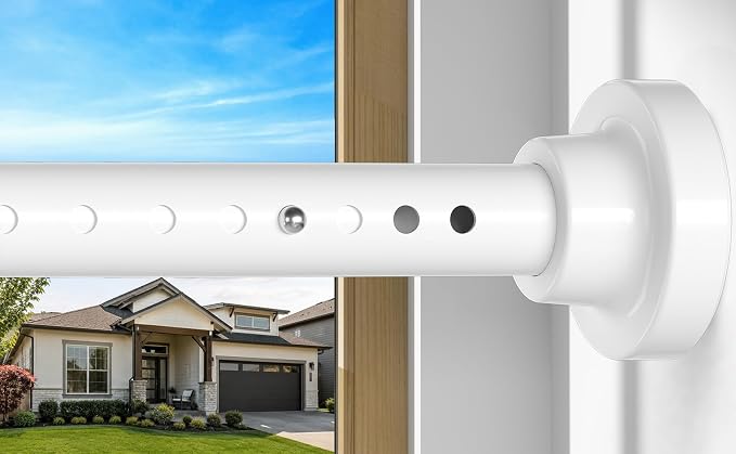 Tension Curtain Rod White Tension Rod 40 to 148 Inch Spring Curtain Rods Non Slip Tension Rods 1pcs For Windows No Drilling Adjustable Tension Rods of Curtains Window Closet Kitchen Wardrobe