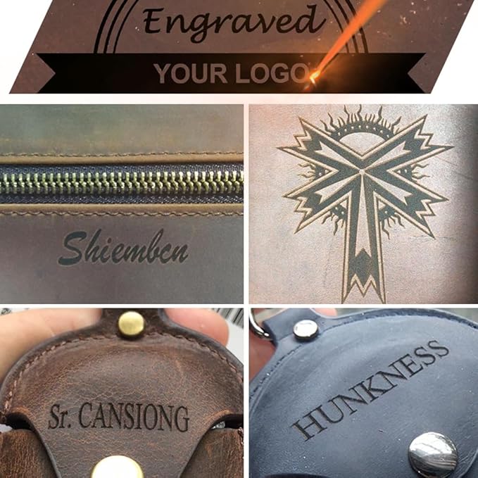 CONTACTS Personalized Pencil Case for 4 Full Grain Leather Zipper Pen Holder Custom Engraved Name Pens Pouch by Handmade