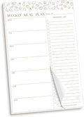 bloom daily planners Weekly Meal Planning Pad - Magnetic Hanging Refrigerator Menu Planner with Tear-Off Sheets & Perforated Grocery Shopping Lists - 6” x 9” - Modern Gold