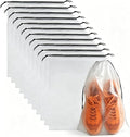 12 Pcs Shoe Bags for Travel，PLULON Clear Drawstring Travel Shoe Bags for Packing Waterproof Dustproof Shoes Organizer Pouch Travel Accessories Shoe Storage Bag for Women Men Portable Travel Essentials