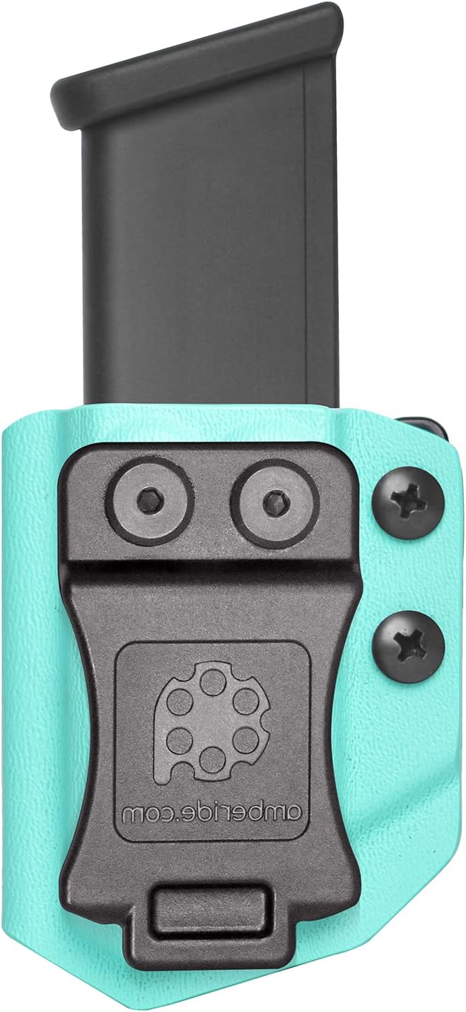 Amberide Universal IWB/OWB Kydex Mag Carrier for 9mm / .40 & .45 ACP Magazines, Single and Double Stack, Adjustable Retention, Ambidextrous, Fits 1.5" Belt, Made in USA