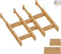 Bamboo Drawer Dividers, Expandable Kitchen Drawer Organizer | Include 4 Dividers, 4 Small Inserts and 4 Medium Inserts for Home, Office, Dressers