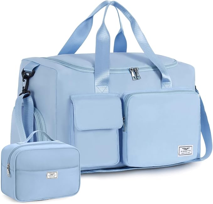 FIORETTO Women's Gym Duffle Bag with Shoes Compartment, 30L Capacity, Ideal for Travel, Gym, Sports, Duffel, Weekender