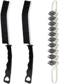 Crevice Cleaning Brush Hard Bristle Grout Brush Scrub Brush Toilet Brush Cleaning Tools Cleaning Supplies for Household Use Bathroom Kitchen 3 Pcs (Black&White)
