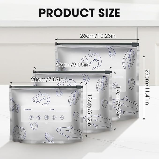 Reusable Aluminum Foil Sealable Storage Bags, Upgrade Reusable Food Storage and Preservation Slider Bags with a Stand-Up Bottom Design Preservations Bags for Kitchen (M(9.05 * 6.69 in), 10pcs)
