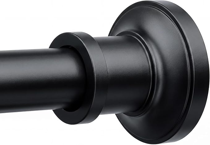 BRIOFOX Black Tension Curtain Rod 24 to 78 Inch(2-6.5ft) - Spring Tension Shower Curtain Rod, No Drilling Tension Rod for Curtains Windows Closet Kitchen