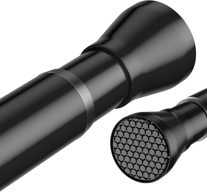 Tension Rods for Windows 28 to 48 Inch - Black | Tension Curtain Rod | Spring Tension Rod, No Drill, Non Slip, Adjustable Curtain Rods