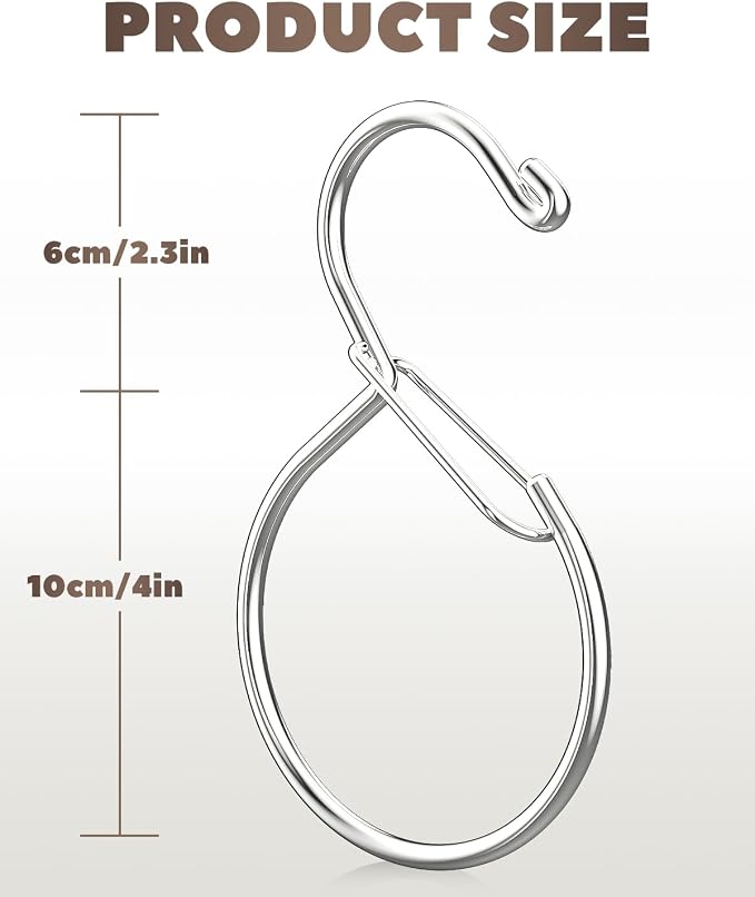 Supforce 6 Pack Belt Hanger, Tie Hanger & Belt Organizer, Rust-Proof Belt Hanger for Closet, Ties, Scarves, Bags & Accessories, Keeps Closet Neat & Organized, Silver
