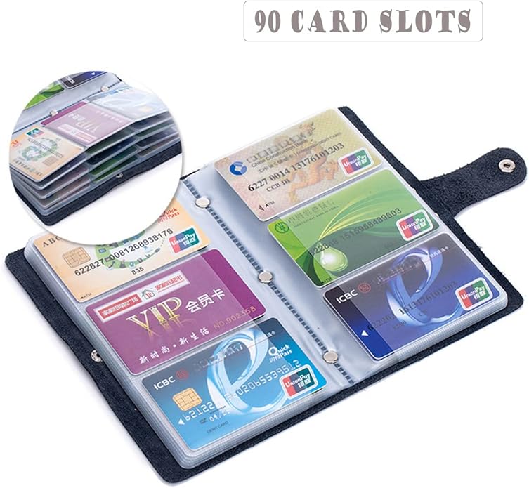 boshiho Leather Credit Card Holder Business Card Case Book Style 90 Count Name ID Card Holder Book