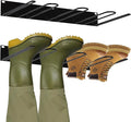 Boot Rack: Boot Hangers Wall Mount Holds 4 Pairs - Metal Wader Hangers Boots Storage Organizer Tall Boots Holder for Cowboy Garage Storage Closet Entryway Outdoor Drying, Black