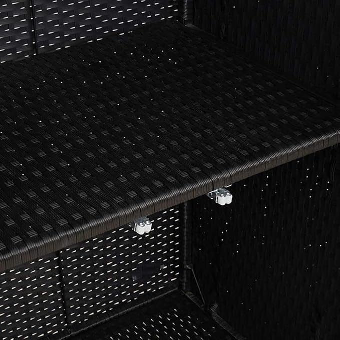 vidaXL Storage Cabinet with Storage Black 100 x 36 x 102 cm Rattan, Chic Rattan Storage for Living Room, Multi-Use Cabinet, Stylish Design for Easy Home Organization
