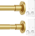 CorkLatta Gold Shower Curtain Rod,1 Inch Diameter Stainless Steel Adjustable Spring Tension Rods 32 to 68",with Holders,Anti-Slip,Curtain Rods No Drilling(1 Pack)