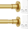 CorkLatta Gold Shower Curtain Rod,1 Inch Diameter Stainless Steel Adjustable Spring Tension Rods 32 to 80",with Holders,Anti-Slip,Curtain Rods No Drilling(1 Pack)
