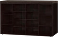 DINZI LVJ Shoe Storage Bench with Cushion, 14-Cubby Shoe Rack, Adjustable Shelves, Multifunctional Shoe Organizer Bench for Entryway, Mudroom, Hallway, Living Room, Bedroom and Garage, Espresso