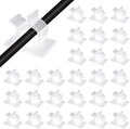 Viaky Self Adhesive Cable Clips, Wire Organize Cables Wire Management Clamps Outdoors Tie Holder Work for Cable Width 0.4''-Computer, Electrical Charging(Translucent, 30pcs)