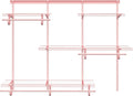 PROWORX 4-6 Ft. Expandable Closet Organizer System, Pink Custom Metal Wire Closet Shelving, Organizers and Storage Shelves Wall Mounted with Hanging Rods