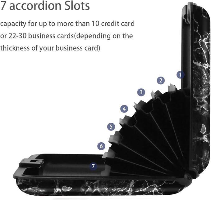 Coco Rossi Credit Card Holder RFID Aluminum Small Mini Wallet Women | Metal Wallet, Business Cards Holder, ID Case, Slim Sleeves, Womens Girls Gift, Carry Wallets for Travel, Black Marble