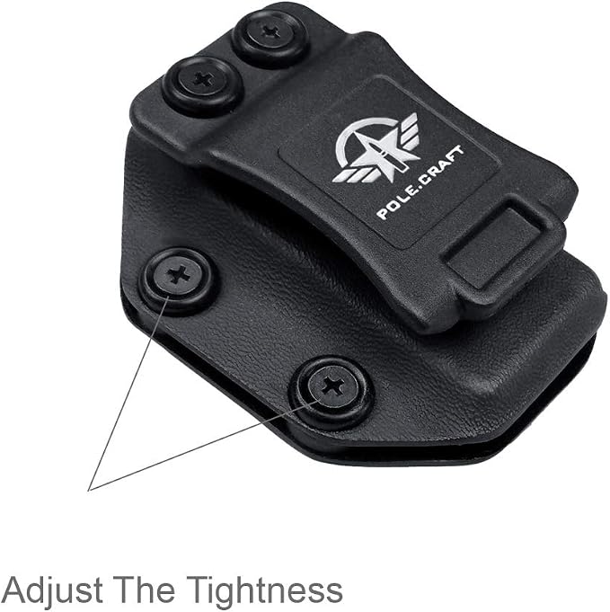 POLE.CRAFT IWB/OWB Magazine Holster Kydex - Mag Carrier Fits: 9mm .40 Double Stack / 9mm .40 Single Stack - P365 1911 Glock 19 19X 17 26 27 28 43 22 23 25 26 27 31 32 33 34 35 37 38 Glock43X .. Mag