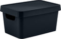 Simplify Small Vinto Storage Box | Click Tight Lid | Dimensions: 9.76" x 6.69" x 4.84" | Stackable | Home Organization | 2 Handles | Black Charcoal, 1 Count (Pack of 1)