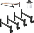 AddGrace Closet Rod Bracket Heavy Duty Shelf Brackets Black 8 Inch 4 Pack | Fit for Closet Wardrobe Laundry Room and Kitchen, with Hook, Store Above and Hang Below, Supports 66 lbs, Easy to Install