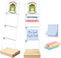 Monitor Memo Board, Sticky Note Holder, Sticky Note Board for Desk, Acrylic Desk Buddy with Wooden Base, Includes 200 Notes, Featuring Cowboy Frog Hold On Partner I’m Overstimulated Funny Quote