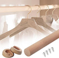 Solid Wood Closet Rod Heavy Duty Wooden Hanging Clothes Bar Cut To Size Custom Length Smooth Straight Wood Dowel Rods Long Wooden Stick Curtain Rod Wood Pole (Dia 1′′,L24in)