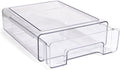 Smart Design Pull-Out Stackable Storage Bin - 9.8" D x 8.25" W x 3" H- Clear