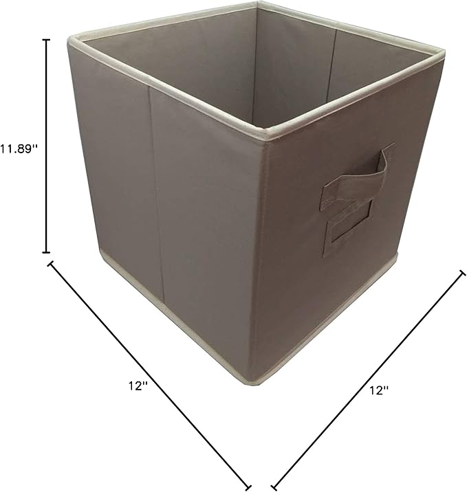 Elegant Home Fashions Open Soft Organizer Without Lid Storage bin, Beige (TYG-17059)