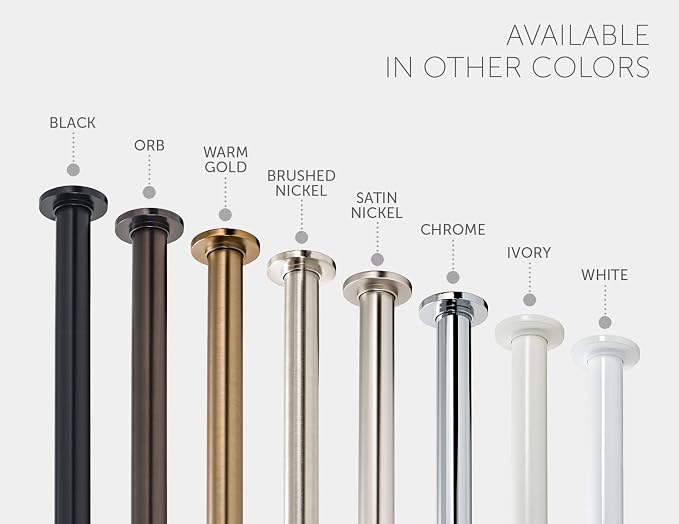 Ivilon Tension Curtain Rod - Spring Tension Rod for Windows or Shower, 24 to 36 Inch. Chrome