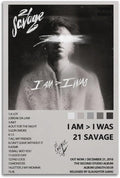 OrdaLi 21 Savage Poster - I Am I Am Album Cover Canvas Art and Wall Art - Modern Home Bedroom Living Room Decor - 16x24inch(40x60cm) Unframe-style