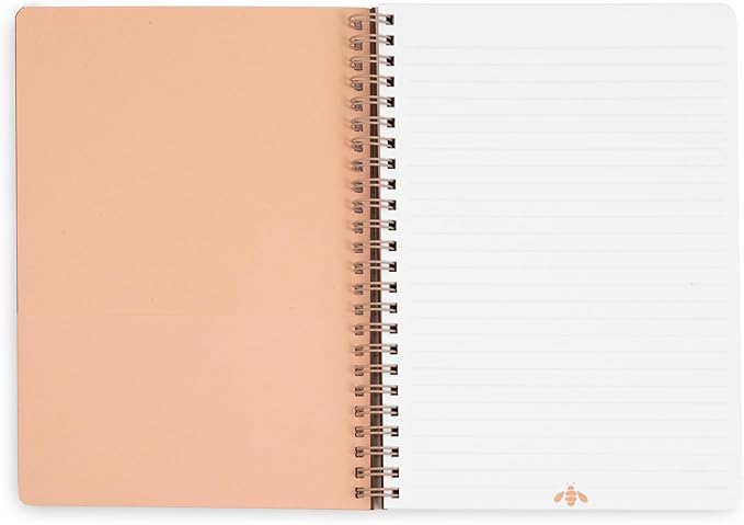 Steel Mill & Co Cute Mini Spiral Notebook, Small 8.25" x 6.25" Journal with Durable Hardcover and 160 Lined Pages for Journaling/Work/School (Bees)