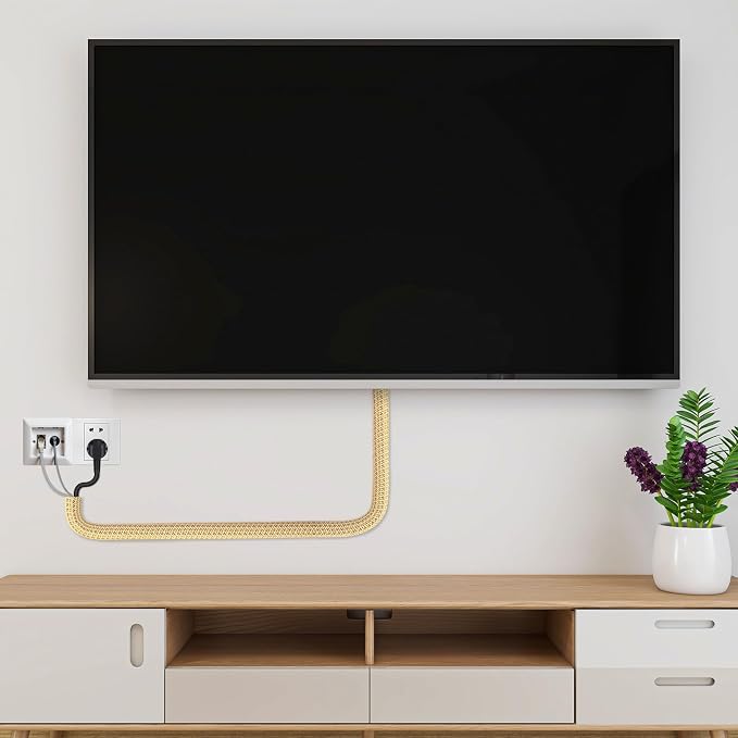 Cable Management Sleeve, Split Design, 25FT - 1 Inch, Beige | Cord Protectors from Pets | Heat & Abrasion Resistant Wire Loom | Automotive Wiring & Home Office Cable Organization